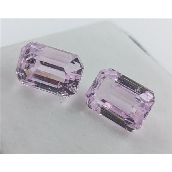 36.1 ct Certified Pink Kunzite Gemstone Pair ($18,050 Appraisal) (Inv #SR025)