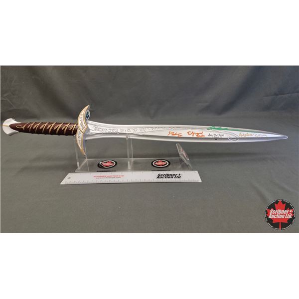 Autographed Foam Lord of the Rings Sword : Elijah Wood (Frodo) & Sean Astin (Sam)  (28"L)