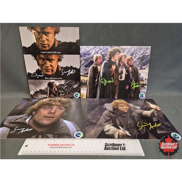 Autographed 8x10 Photos (4) : Lord Of The Rings - Sean Astin -Elijah Wood