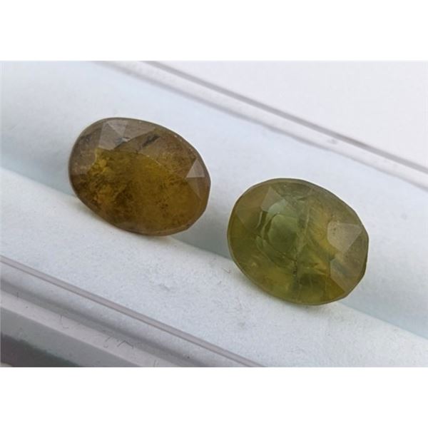 8.9 ct Certified Yellow Sapphire Gemstone Pair ($11,125 Appraisal) (Inv #SR028)