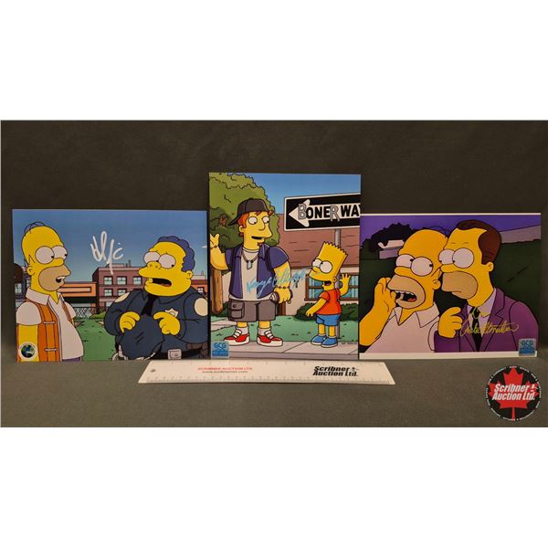 Autographed Pictures (3) : Simpsons - Hank Azaria, Dan Castellaneta, & Nancy Cartwright (2 Certified