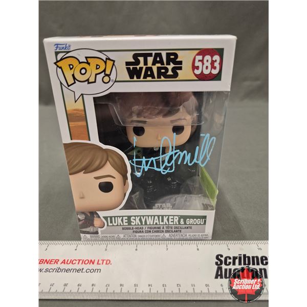 Autographed Funk POP : Star Wars - Luke Skywalker & Grogu - Mark Hamill