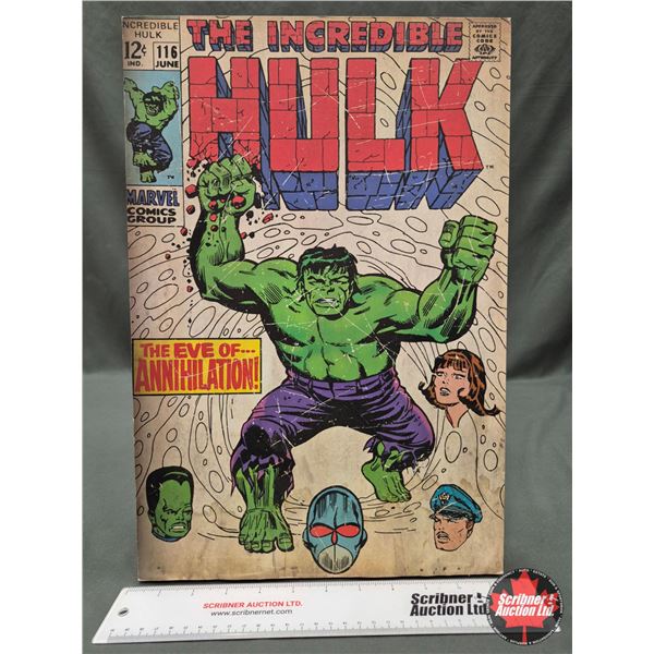 Marvel Comics Wood Picture : Incredible Hulk (Measures : 17"H x 11-1/2"W x 1"D)