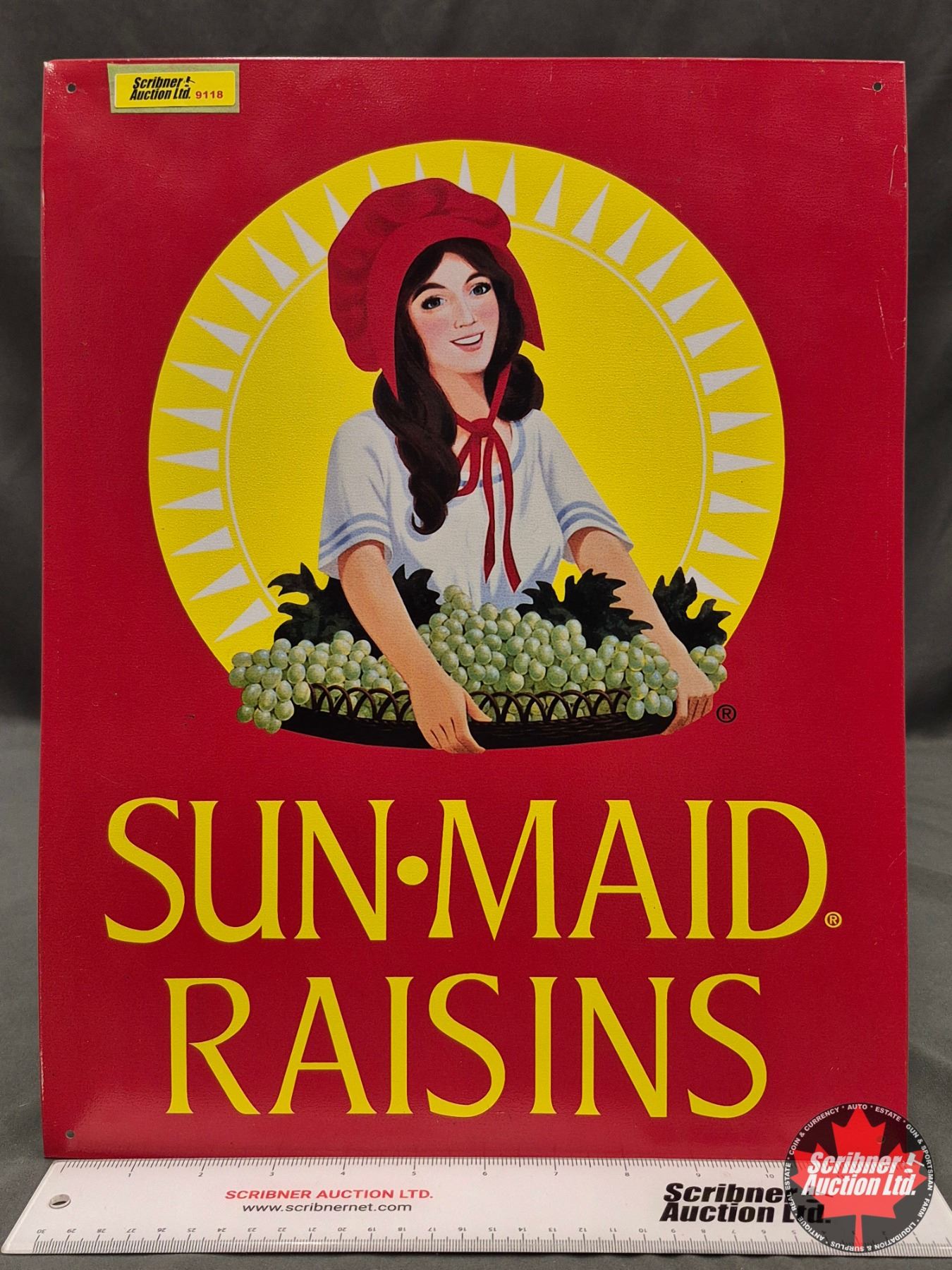 Pro Raisin Sign Single Sided Tin Sign : Sun Maid Raisins (Measures : 16