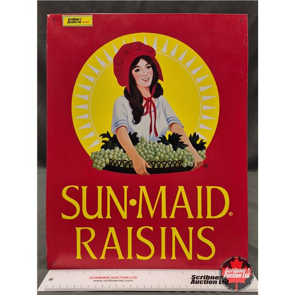 Single Sided Tin Sign : Sun Maid Raisins  (Measures : 16"H x 12-1/2"W)