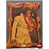 Image 1 : Vintage Elvis Presley Lacquered Wooden Plaque : Aloha From Hawaii (c. 1973) (Measures : 23"H x 17"W)