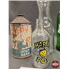 Image 2 : Collector Combo :  - Twang Root Beer Soda Can (Measures : 7-1/2"H) - Glass Milk Bottle 1L (Measures 