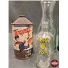 Image 6 : Collector Combo :  - Twang Root Beer Soda Can (Measures : 7-1/2"H) - Glass Milk Bottle 1L (Measures 