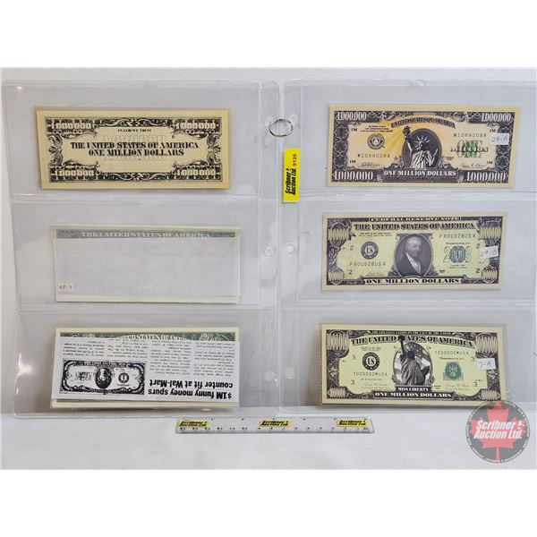 Novelty Bills (6) : USA One Million Dollars - American Art Classics Patriot - Statue of Liberty - Ba