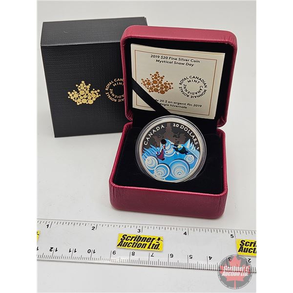 RCM Canada 2019 : $20 Fine Silver Coin : Mystical Snow Day (COA #443) (99.99%) (GST Exempt)