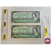 Image 1 : Canada $1 Bills 1967 (2): "GP" Prefix - Beattie/Rasminsky #GP2444799 - Beattie/Rasminsky #GP4832880