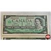 Image 2 : Canada $1 Bills 1967 (2): "GP" Prefix - Beattie/Rasminsky #GP2444799 - Beattie/Rasminsky #GP4832880