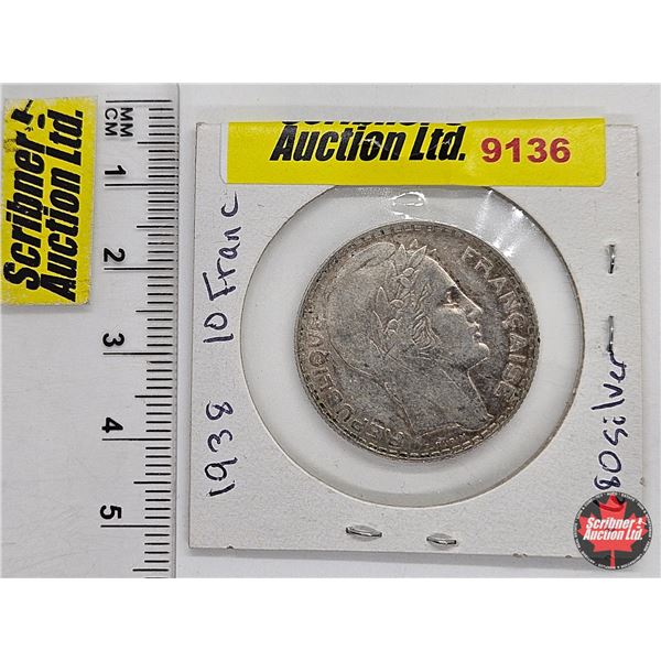France 10 Francs 1938 (Non-Magnetic)
