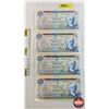 Image 1 : Canada $5 Bills 19721 (4):  - Lawson/Bouey #SN9353173 - Lawson/Bouey #SZ8542924 - Lawson/Bouey #SP29