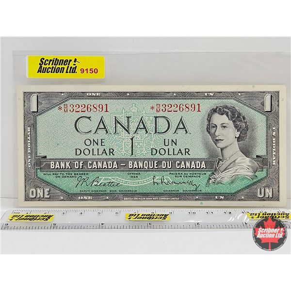 Canada $1 Bill 1954 *Replacement : Beattie/Rasminsky # *BM3226891