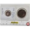 Image 4 : France Coins (2): - 1 Franc 1808W Napoleon 1 - 10 Centimes 1886