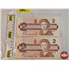 Image 1 : Canada $2 Bills 1986 (2): - Thiessen/Crow #BUU4768877 - Thiessen/Crow #EGG6176936
