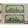Image 2 : Canada $1 Bills 1967 (2):  - Beattie/Rasminsky #HP1839199 - Beattie/Rasminsky #MO9976340
