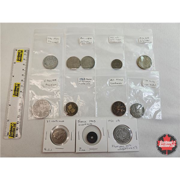 France - Variety Coins (12) : 1900's ; 1910's ; 1920's ; 1940's ; 1950's
