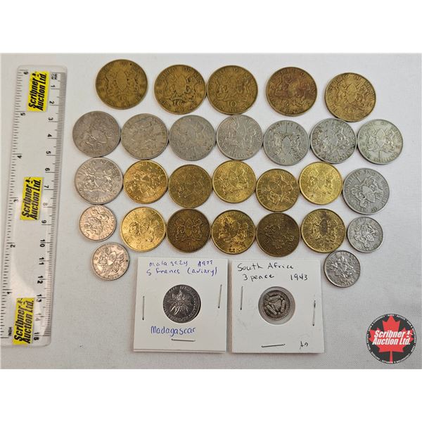 Kenya / Africa Coins (30) : Variety 1960's & 1970's