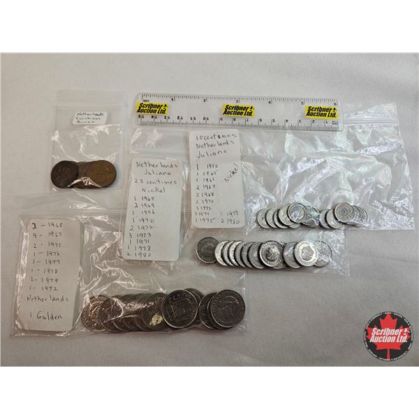 Netherlands Coins (48) : Variety 1960's & 1970's