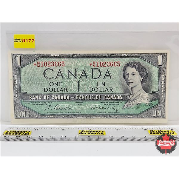 Canada $1 Bill 1954 *Replacement : Beattie/Rasminsky # *BM1023665