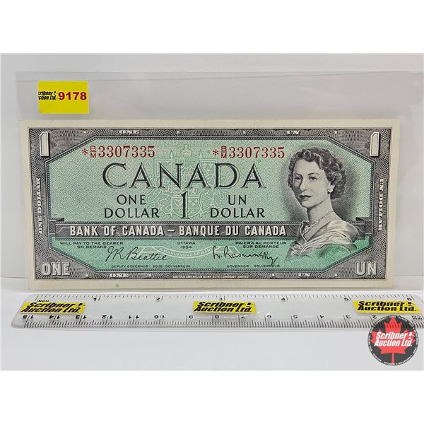 Canada $1 Bill 1954 *Replacement : Beattie/Rasminsky # *BM3307335