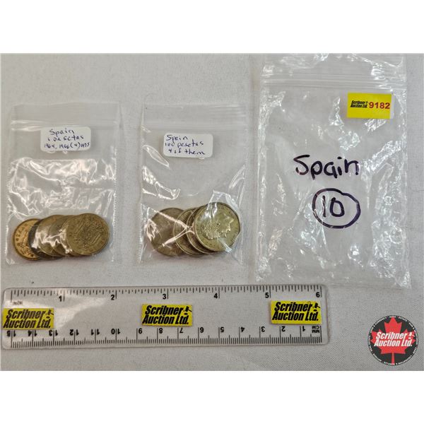 Spain Coins (10) : Variety 1960's; 1970's ; 1980's