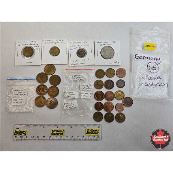 Germany/Austria/Switzerland Coins (25) : Variety