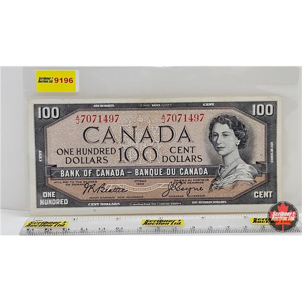 Canada $100 Bill 1954 : Beattie/Coyne #AJ7071497