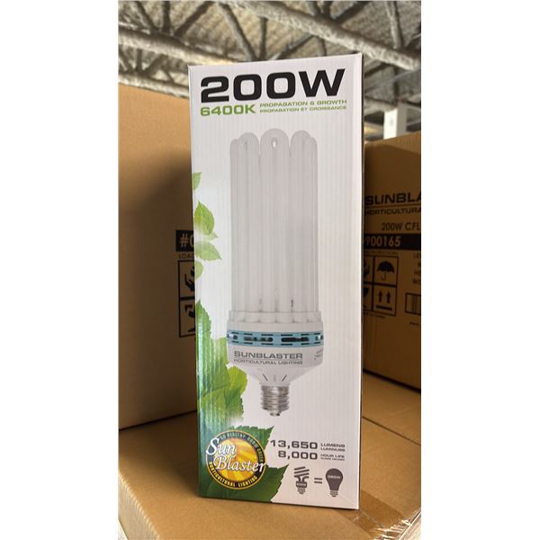 SUNBLASTER 200W 6400K 13,650 LUMENS 8000 HOUR LIFE PROPAGATION/GROW LIGHT- SIX PER BOX