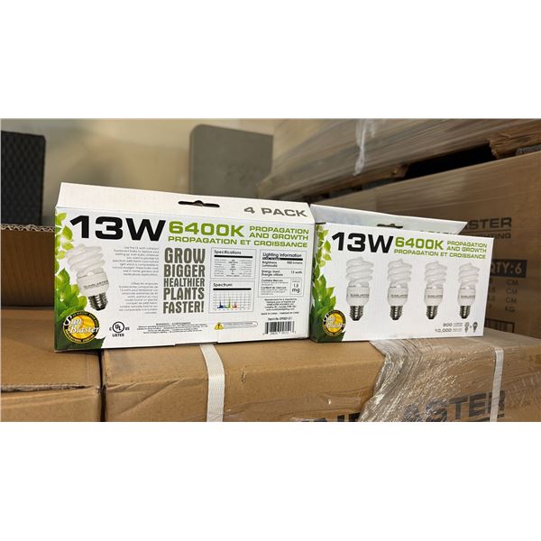 13W, 6400K, PROPAGATION AND GROWTH LIGHT 900 LUMENS, 10,000 HR LIFE - 24 PER BOX
