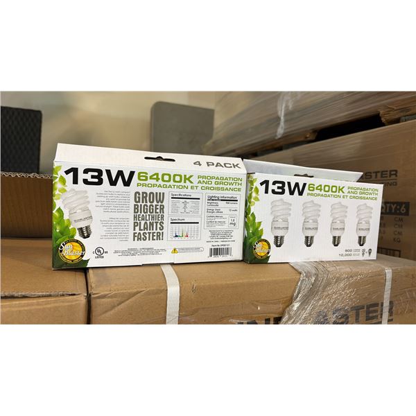 13W, 6400K, PROPAGATION AND GROWTH LIGHT 900 LUMENS, 10,000 HR LIFE - 24 PER BOX