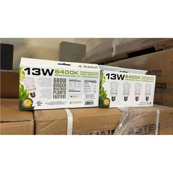 13W, 6400K, PROPAGATION AND GROWTH LIGHT 900 LUMENS, 10,000 HR LIFE - 24 PER BOX