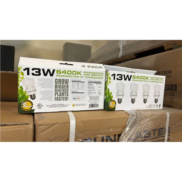 13W, 6400K, PROPAGATION AND GROWTH LIGHT 900 LUMENS, 10,000 HR LIFE - 24 PER BOX