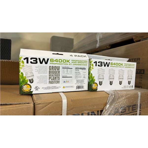 13W, 6400K, PROPAGATION AND GROWTH LIGHT 900 LUMENS, 10,000 HR LIFE - 24 PER BOX