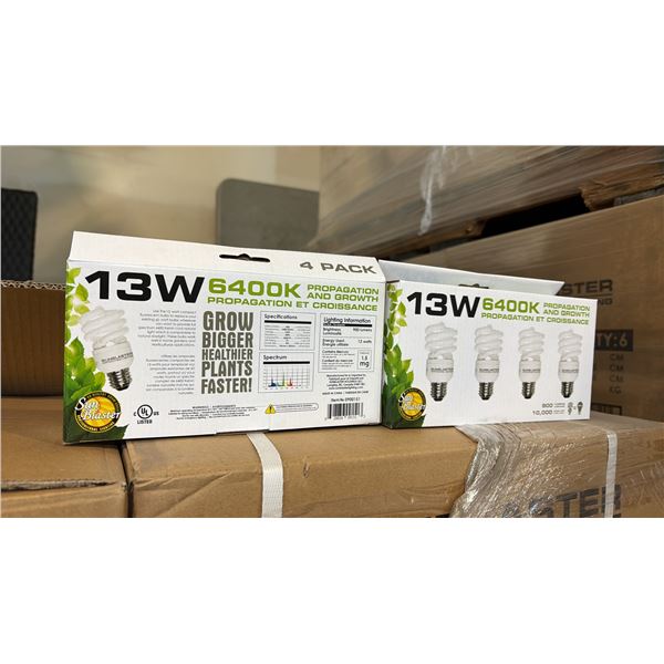 13W, 6400K, PROPAGATION AND GROWTH LIGHT 900 LUMENS, 10,000 HR LIFE - 24 PER BOX