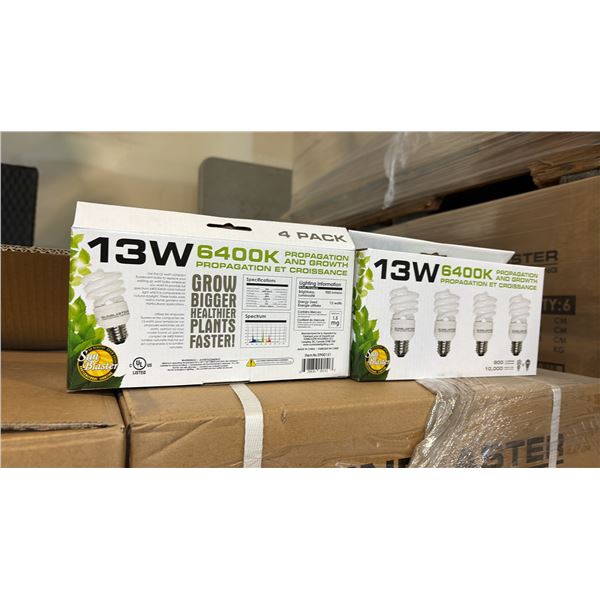 13W, 6400K, PROPAGATION AND GROWTH LIGHT 900 LUMENS, 10,000 HR LIFE - 24 PER BOX