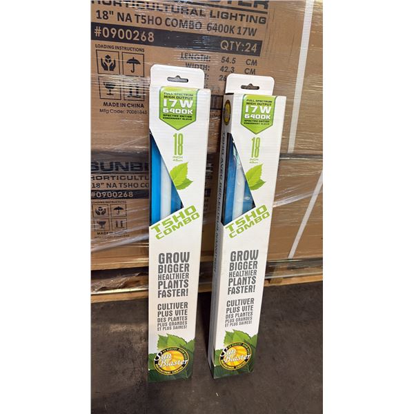 SUN BLASTER T5HO COMBO FULL STRENGTH HIGH OUTPUT 17W 6400K 18" GROW LIGHT -24 PER BOX