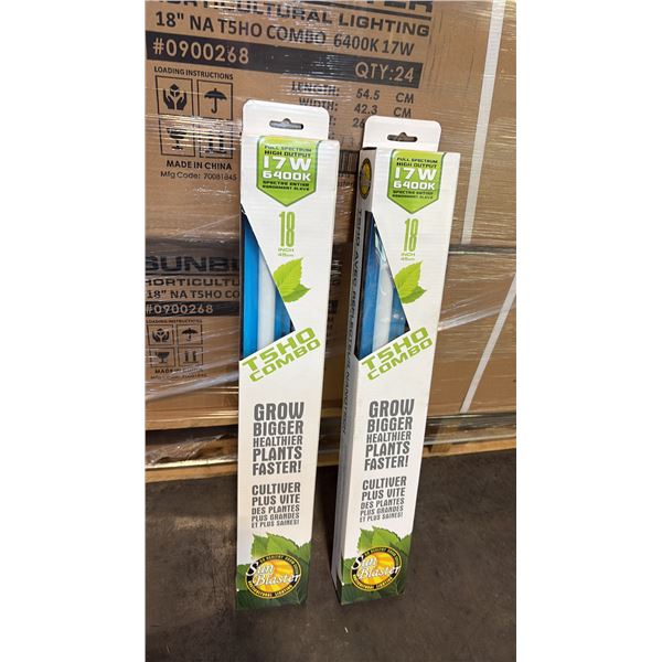 SUN BLASTER T5HO COMBO FULL STRENGTH HIGH OUTPUT 17W 6400K 18" GROW LIGHT -24 PER BOX
