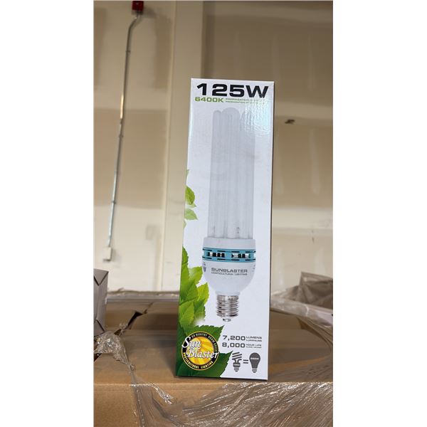 SUN BLASTER 125W, 6400K PROPAGATION & GROW LIGHT 7200 LUMENS, 80000 HOUR LIFE - 12 PER BOX