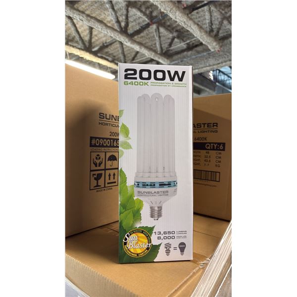 SUNBLASTER 200W 6400K 13,650 LUMENS 8000 HOUR LIFE PROPAGATION/GROW LIGHT - 6 PER BOX