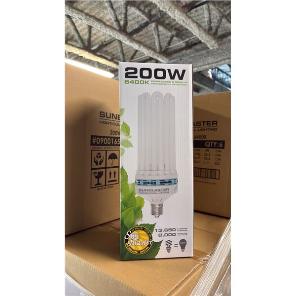 SUNBLASTER 200W 6400K 13,650 LUMENS 8000 HOUR LIFE PROPAGATION/GROW LIGHT - 6 PER BOX