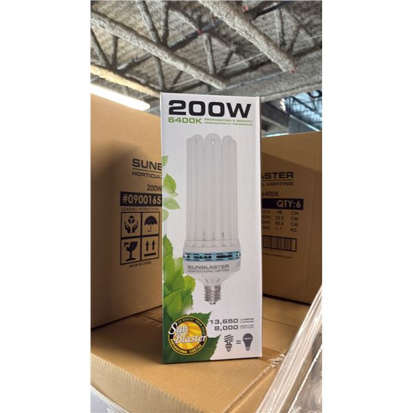 SUNBLASTER 200W 6400K 13,650 LUMENS 8000 HOUR LIFE PROPAGATION/GROW LIGHT - 6 PER BOX