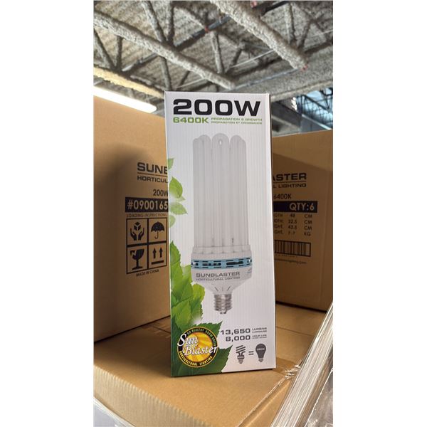 SUNBLASTER 200W 6400K 13,650 LUMENS 8000 HOUR LIFE PROPAGATION/GROW LIGHT - 6 PER BOX