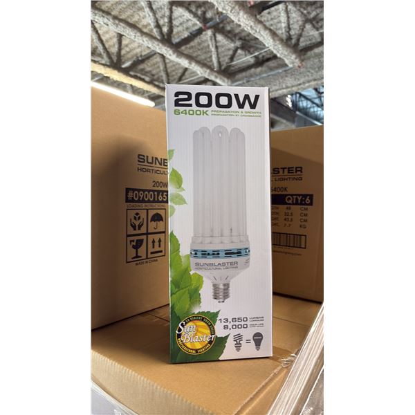 SUNBLASTER 200W 6400K 13,650 LUMENS 8000 HOUR LIFE PROPAGATION/GROW LIGHT - 6 PER BOX