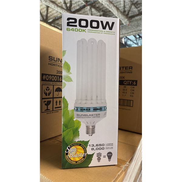 SUNBLASTER 200W 6400K 13,650 LUMENS 8000 HOUR LIFE PROPAGATION/GROW LIGHT - 6 PER BOX