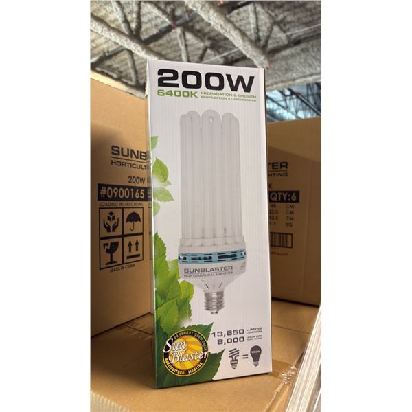 SUNBLASTER 200W 6400K 13,650 LUMENS 8000 HOUR LIFE PROPAGATION/GROW LIGHT - 6 PER BOX