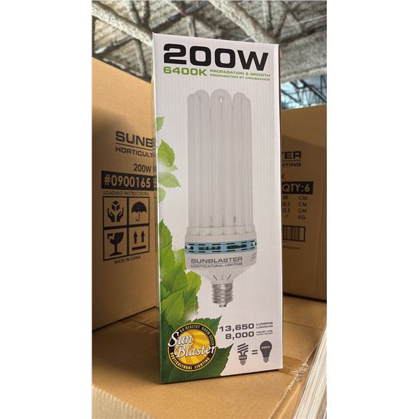 SUNBLASTER 200W 6400K 13,650 LUMENS 8000 HOUR LIFE PROPAGATION/GROW LIGHT - 6 PER BOX