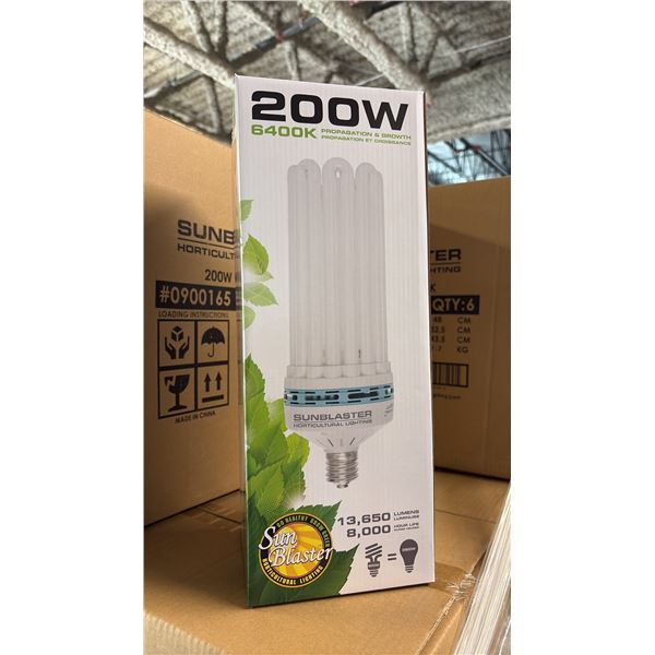 SUNBLASTER 200W 6400K 13,650 LUMENS 8000 HOUR LIFE PROPAGATION/GROW LIGHT - 6 PER BOX